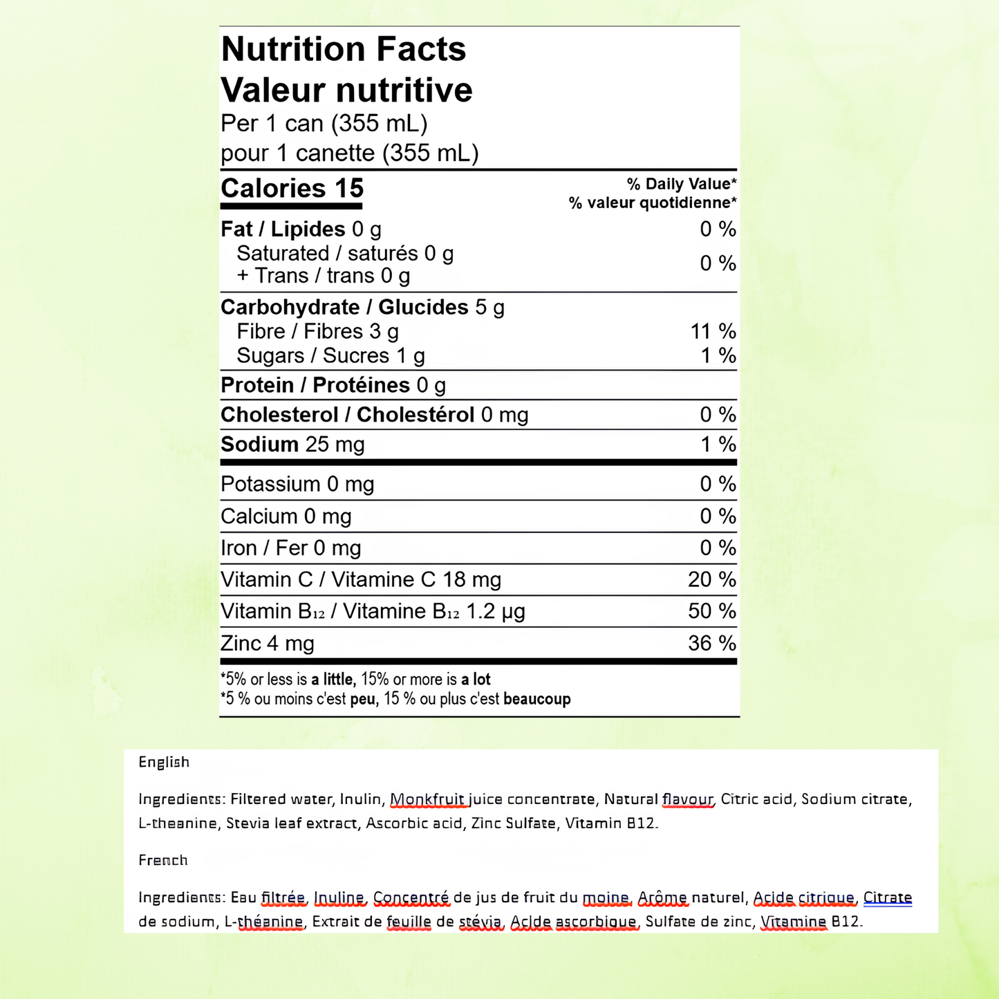 Solidviibe Functional Wellness Tonic 15 calories/can (Lemon ginger)