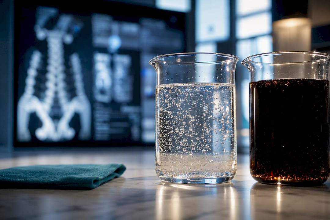Anonymous sparkling water and cola beside bone scan