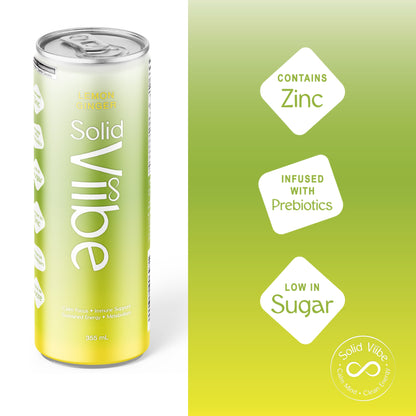 Solidviibe Functional Wellness Tonic 15 calories/can (Lemon ginger)