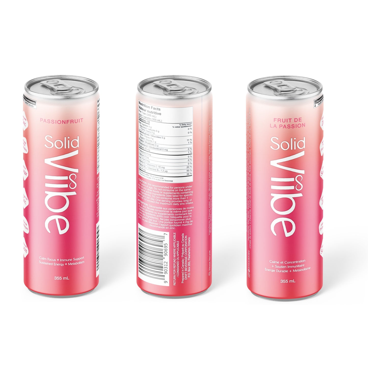 Solidviibe Functional Wellness Tonic 15 calories/can  (Passionfruit)