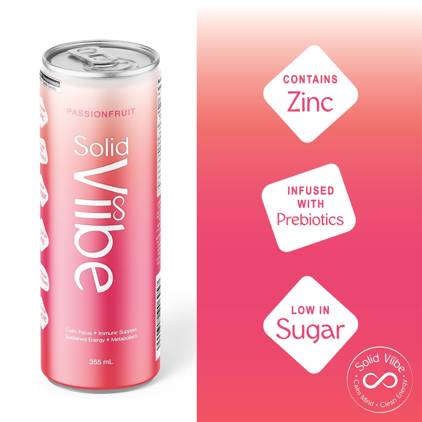 Solidviibe Functional Wellness Tonic 15 calories/can  (Passionfruit)