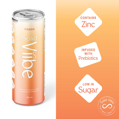 Solidviibe Functional Wellness Tonic 15 calories/can (Peach)