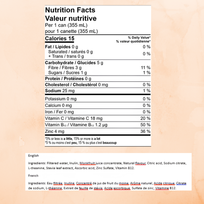 Solidviibe Functional Wellness Tonic 15 calories/can (Peach)