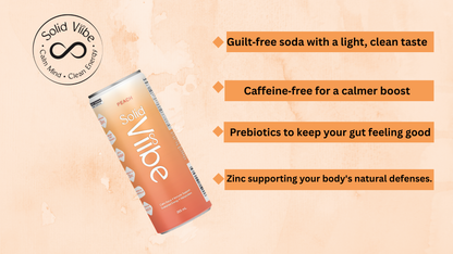 Solidviibe Functional Wellness Tonic- 15 calories/can (Peach, passionfruit and lemon ginger)