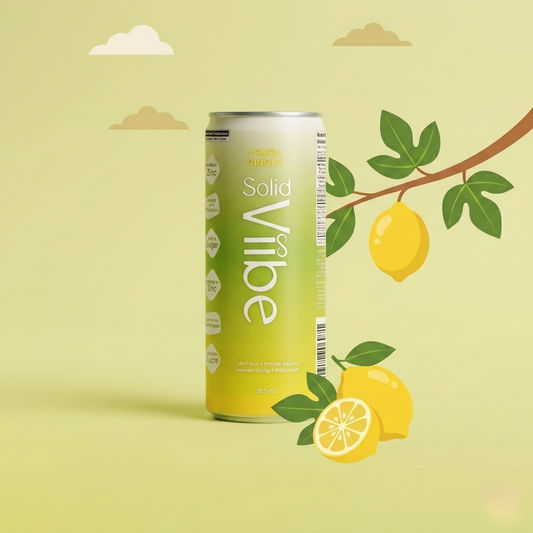 Solidviibe- Lemon Ginger Flavor- 12 pack 355ml
