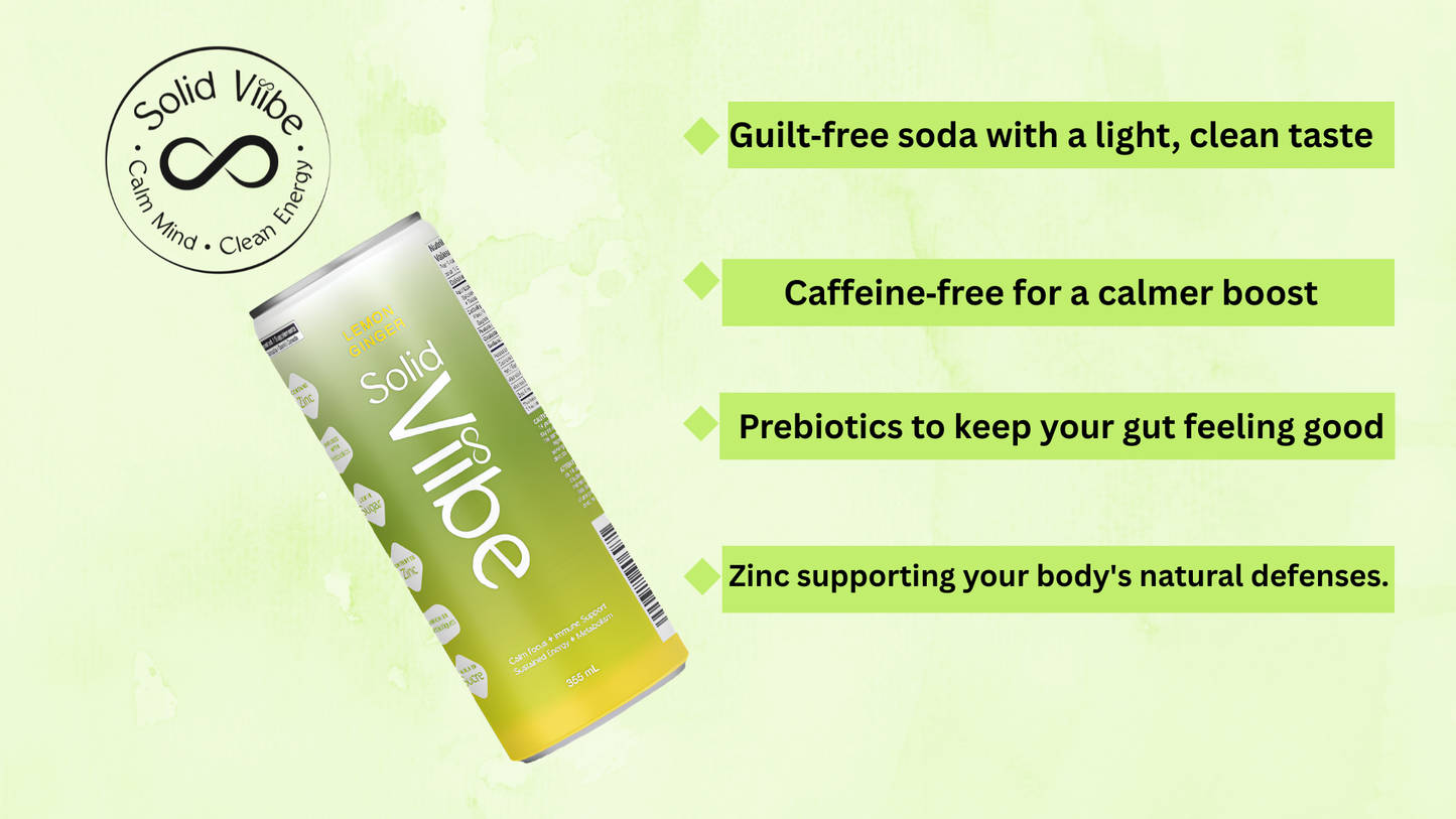 Solidviibe Functional Wellness Tonic 15 calories/can (Lemon ginger)